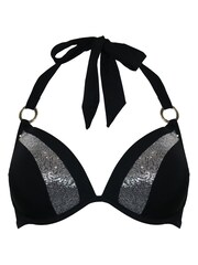Pour Moi Black Sea Queen Sequin Boost Padded Underwired Top - Image 4 of 5