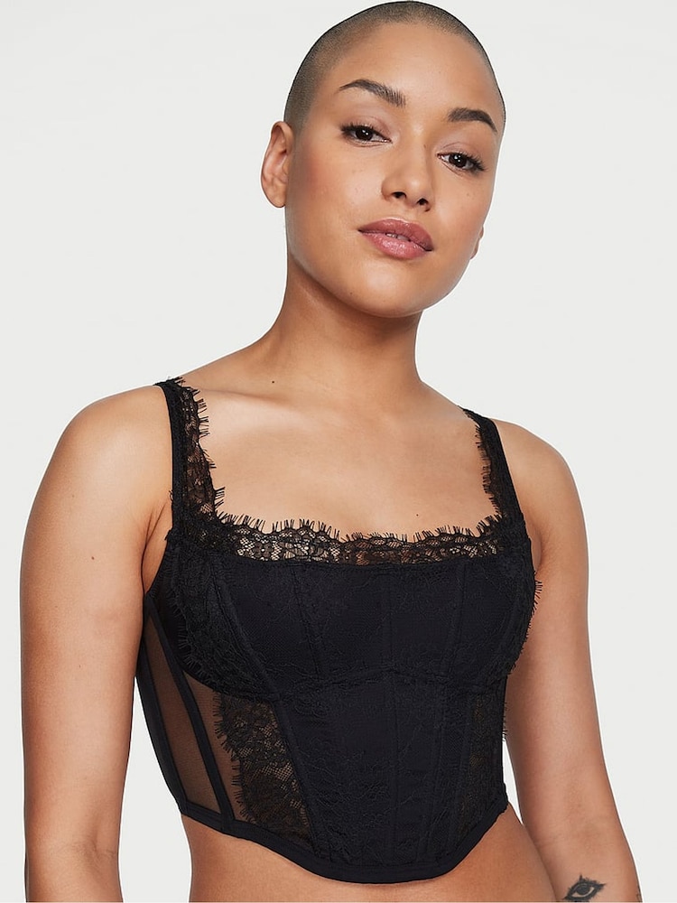Victoria's Secret Black Lace Corset Corset Top - Image 1 of 4 Victoria's Secret Black Lace Corset Corset Top - Image 1 of 4