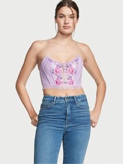 Victoria's Secret Jasmine Purple Embroidered Corset Strapless Corset Top - Image 1 of 1