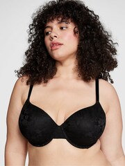 Victoria's Secret PINK Black Floral Lace Lightly Lined Bra - Image 1 of 3