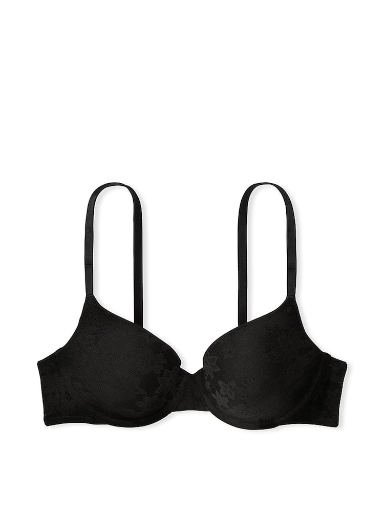 Victoria's Secret PINK Black Floral Lace Lightly Lined Bra - Image 3 of 3