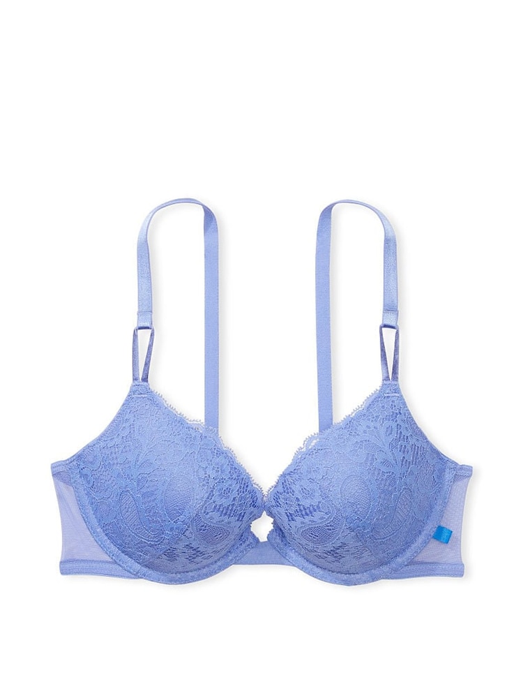 Victoria's Secret Verywinkle Blue Paisley Lace Lace T-Shirt Push Up Bra - Image 3 of 3