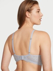 Victoria's Secret Flint Grey Lace Half Pad Plunge Bra - Image 2 of 3