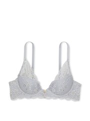 Victoria's Secret Flint Grey Lace Half Pad Plunge Bra - Image 3 of 3