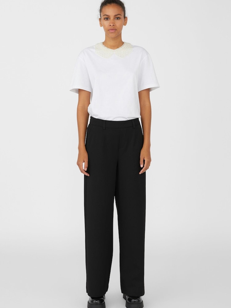 OBJECT Black Wide Leg Wide Leg Trouser - Image 2 of 5