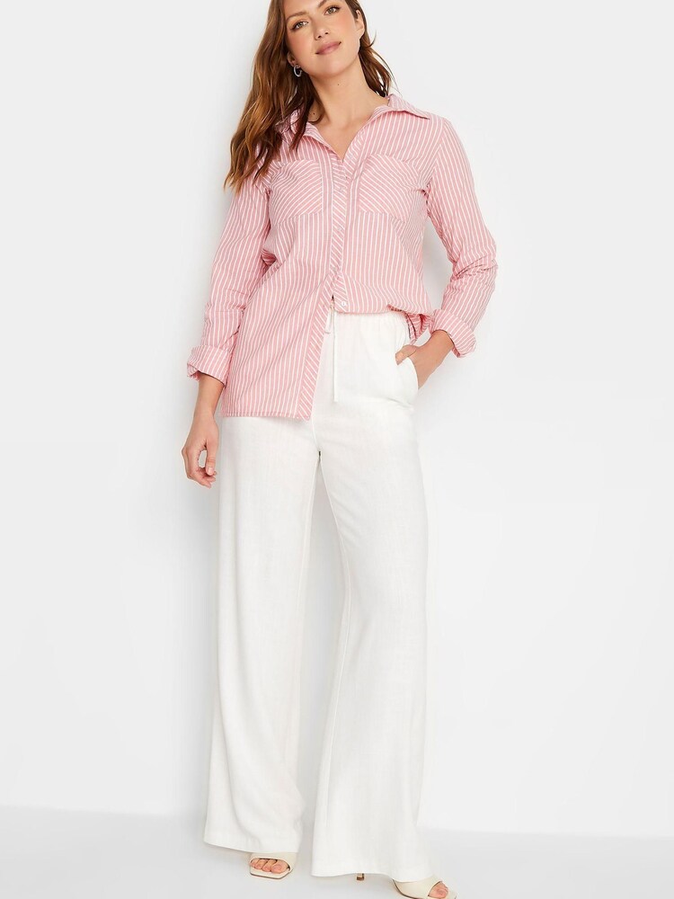 Long Tall Sally White Wide Leg Trouser Contains Linen - Image 2 of 4 Long Tall Sally White Wide Leg Trouser Contains Linen - Image 2 of 4