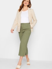 Long Tall Sally Green Linen Crop Trouser - Image 2 of 4