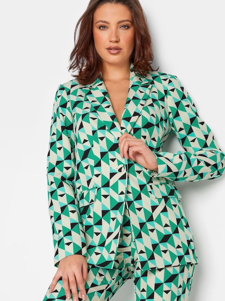 Long Tall Sally Green Geo Blazer - Image 1 of 5