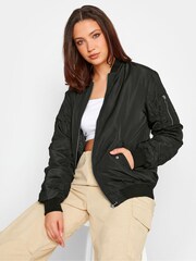 Long Tall Sally Black Bomber Jacket - Image 1 of 4
