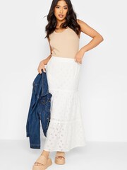PixieGirl Petite White Broderie Maxi Skirt - Image 2 of 4