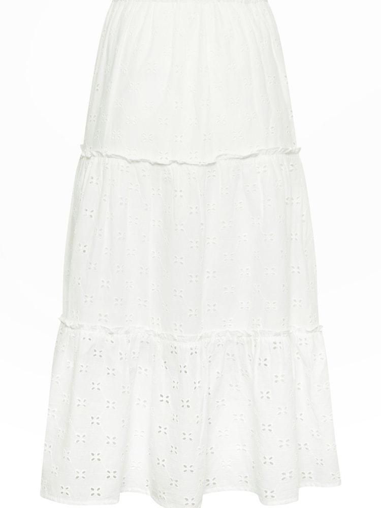 PixieGirl Petite White Broderie Maxi Skirt - Image 4 of 4