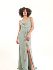 TFNC Sage Green Cowl Neck Chiffon Maxi Dress - Image 1 of 5