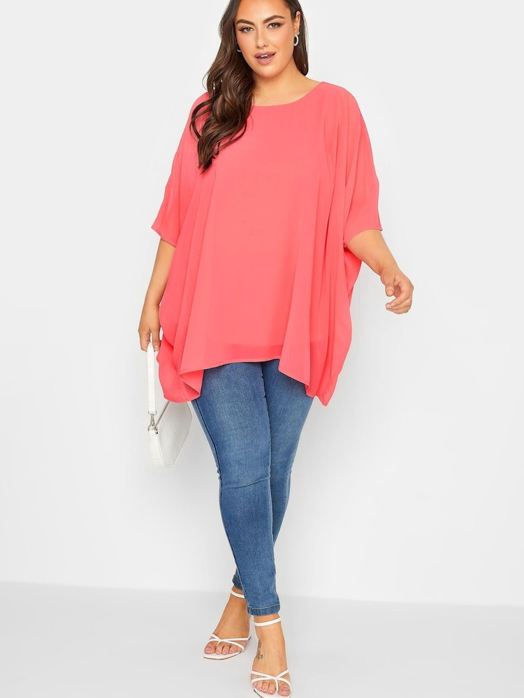 Yours Curve Orange London Cape Blouse - Image 2 of 4
