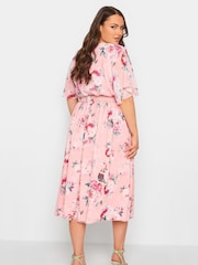 Pink - Yours Curve London Wickelkleid mit geraffter Taille - Bild 3 von 4