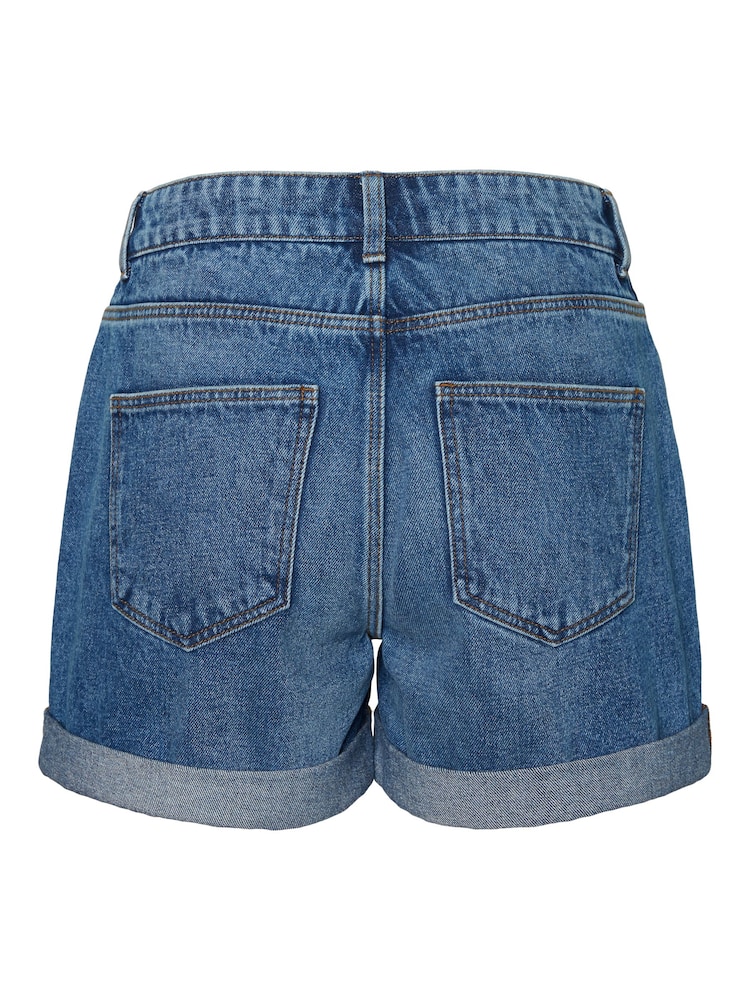 NOISY MAY Blue Curve High Waist Mom Shorts - Image 2 of 2