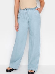 Long Tall Sally Blue Denim Pull On Wide Leg Jean - Image 1 of 4