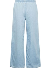 Long Tall Sally Blue Denim Pull On Wide Leg Jean - Image 4 of 4