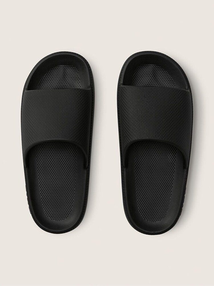 Victoria's Secret PINK Pure Black Pillow Sliders - Image 2 of 3