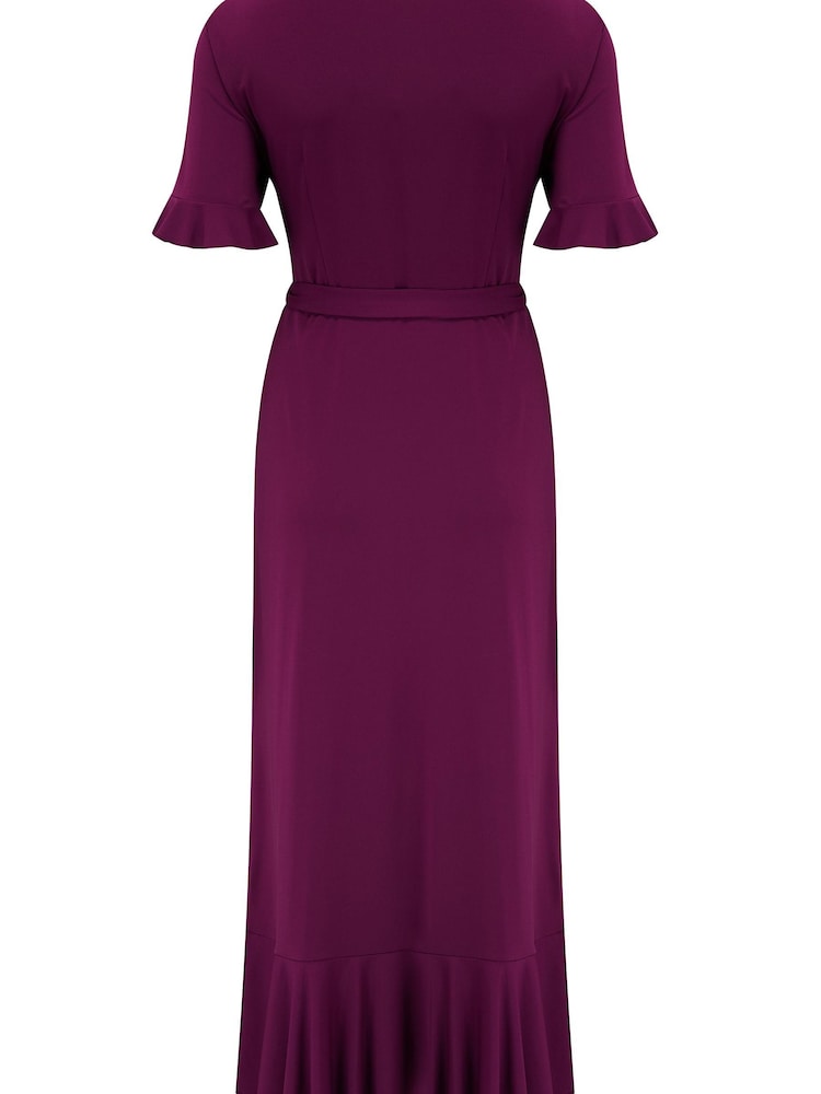Pour Moi Megan Figurbetontes Midi-Wickelkleid aus recyceltem Stretch-Material mit Rüschendetail - Bild 5 von 5 Pour Moi Megan Figurbetontes Midi-Wickelkleid aus recyceltem Stretch-Material mit Rüschendetail - Bild 5 von 5