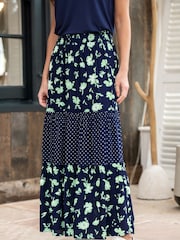 Pour Moi Blue Tahlia Tiered Woven Midi Skirt - Image 2 of 5