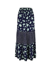 Pour Moi Blue Tahlia Tiered Woven Midi Skirt - Image 4 of 5