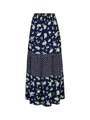 Pour Moi Blue Tahlia Tiered Woven Midi Skirt - Image 5 of 5