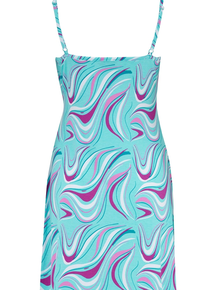 Pour Moi Blue Strappy Tie Front Jersey Mini Dress - Image 5 of 5