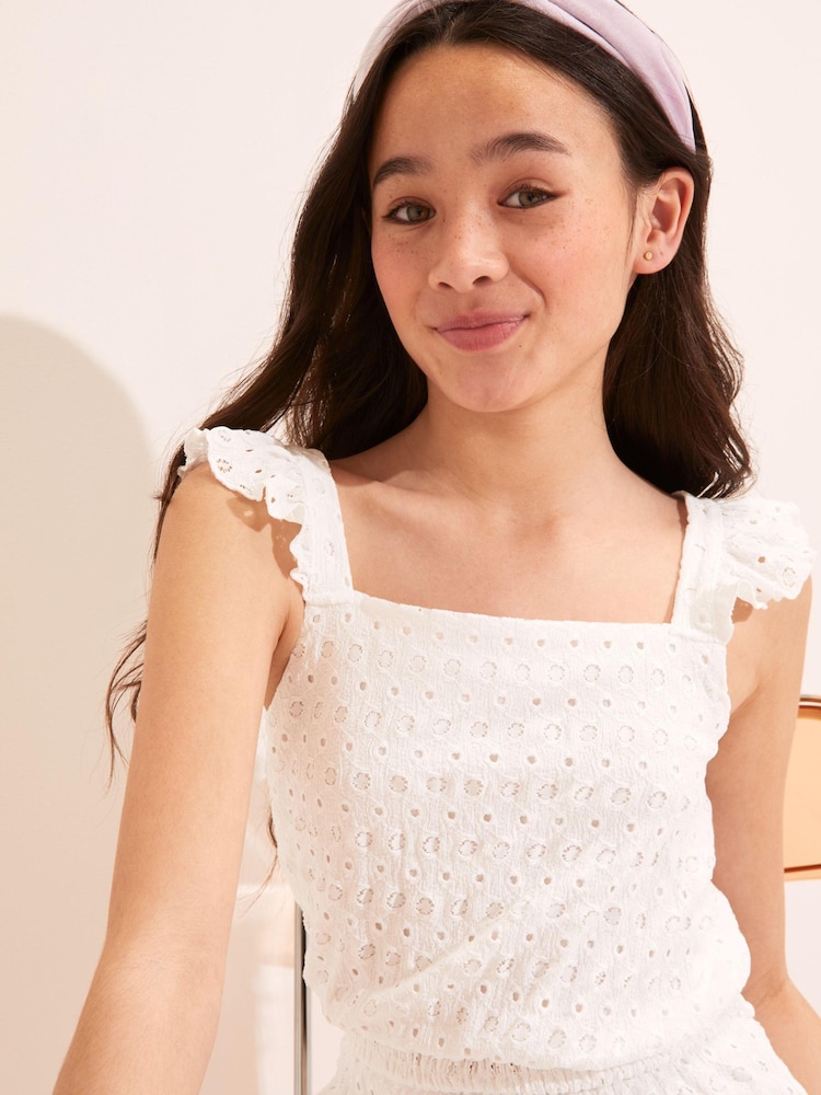 Lipsy White Broderie Playsuit - Image 4 of 4