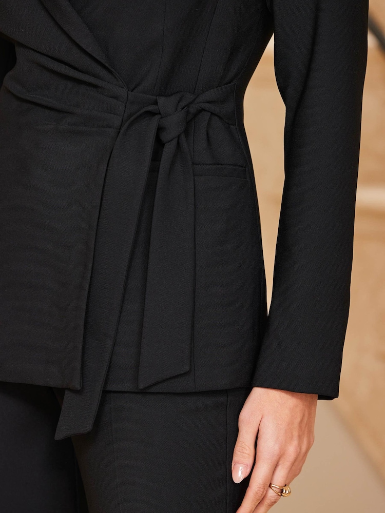 Sosandar Black Tie Side Blazer - Image 6 of 6