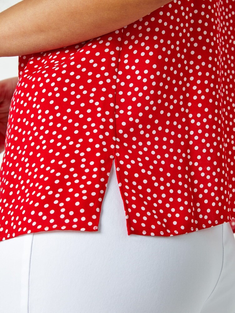 Roman Red & White Sleeveless Polka Dot Cami Top - Image 5 of 5 Roman Red & White Sleeveless Polka Dot Cami Top - Image 5 of 5