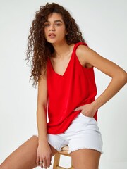 Roman Red Tie Detail Strap Cami Top - Image 4 of 5