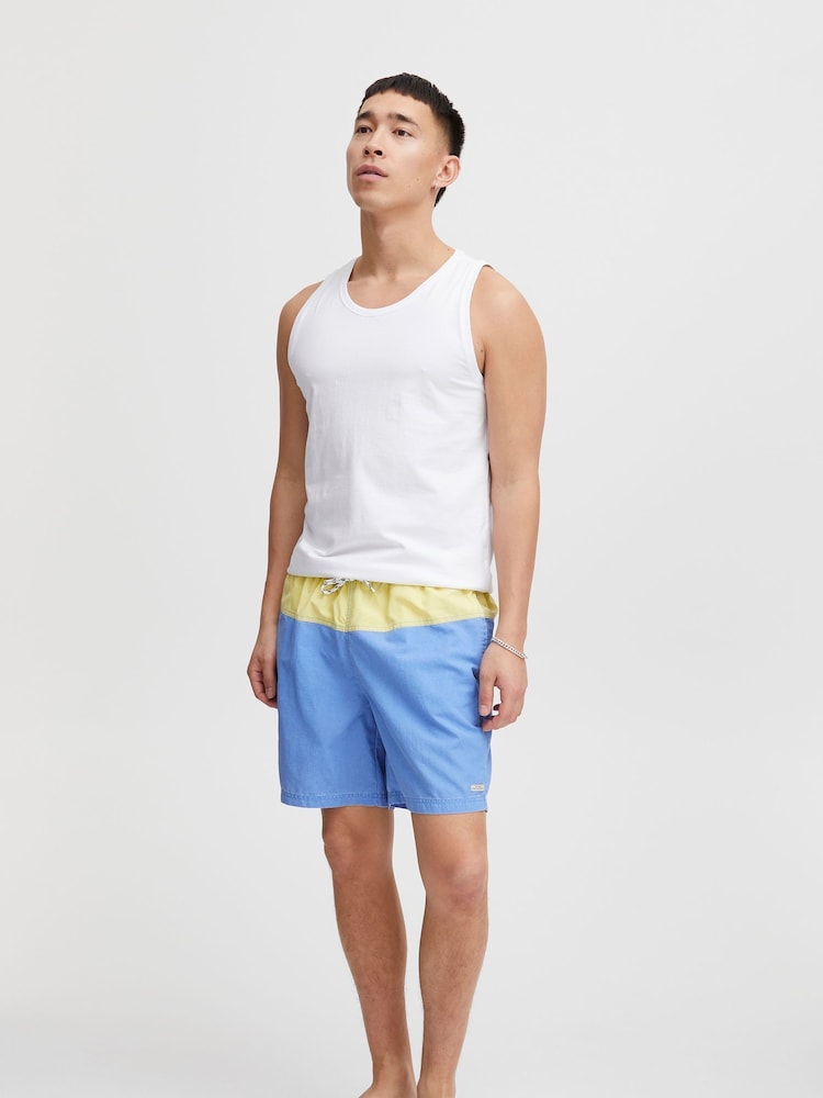 Blend Blue Retro 2 Colour Swimming Shorts - Image 1 of 4