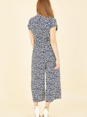 Yumi Blue Animal Print Culotte Jumpsuit - Image 4 of 5