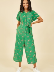 Yumi Green Multi Cheetah Print Jumpsuit - Image 1 of 4