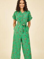 Yumi Green Multi Cheetah Print Jumpsuit - Image 3 of 4
