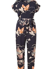 Yumi Black Multi Butterfly Print Jumpsuit - Image 5 of 5