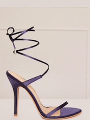 Chi Chi London Navy Blue High Heel Lace Up Sandal - Image 1 of 3
