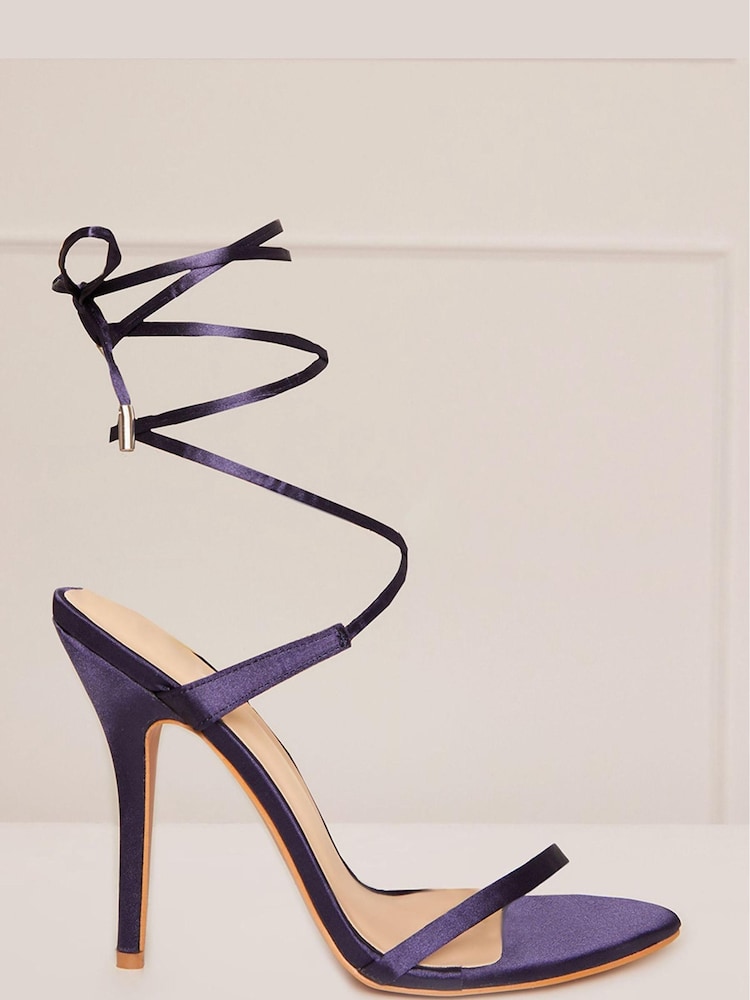 Chi Chi London Navy Blue High Heel Lace Up Sandal - Image 1 of 3