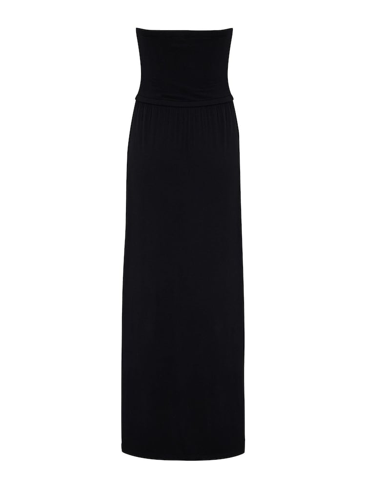 Pour Moi Black Jersey Bandeau Side Split Multiway Maxi Dress - Image 5 of 5