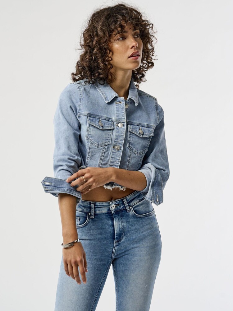 ONLY Blue Dark Wash Denim Jacket - Image 1 of 8