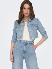ONLY Blue Dark Wash Denim Jacket - Image 2 of 8