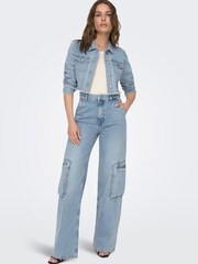 ONLY Blue Dark Wash Denim Jacket - Image 4 of 8