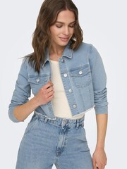 ONLY Blue Dark Wash Denim Jacket - Image 5 of 8