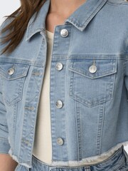 ONLY Blue Dark Wash Denim Jacket - Image 6 of 8