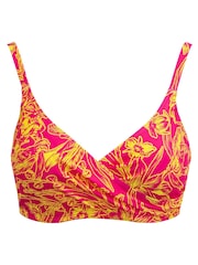 Pour Moi Pink Freedom Underwired Non Padded Wrap Bikini Top - Image 4 of 5
