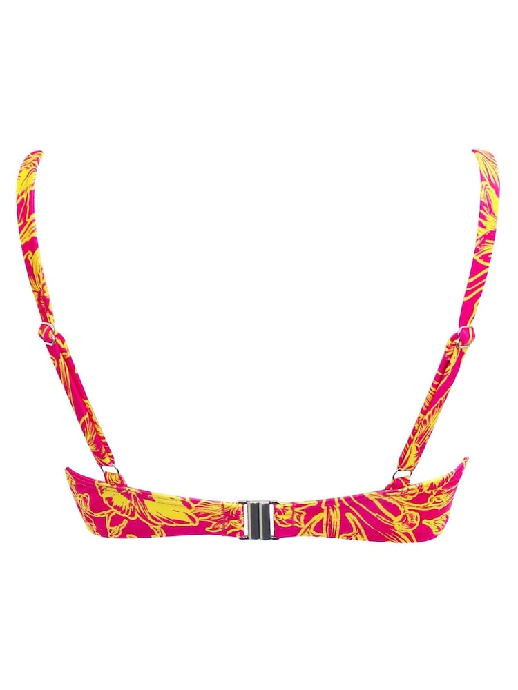 Pour Moi Pink Freedom Underwired Non Padded Wrap Bikini Top - Image 5 of 5