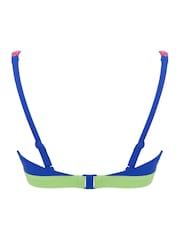 Pour Moi Blue/ Pink/ Lime Green Triangle Palm Springs Colour Block Non Wired Top - Image 5 of 5
