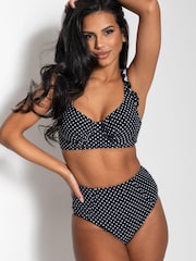Pour Moi Black and White High Waisted Sicily Bikini Brief - Image 2 of 5