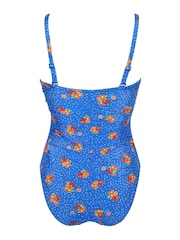 Pour Moi Blue Floral Santa Cruz Strapless Control Swimsuit - Image 5 of 5