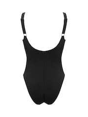 Pour Moi Black Wrap Over Tie Control Swimsuit - Image 5 of 5